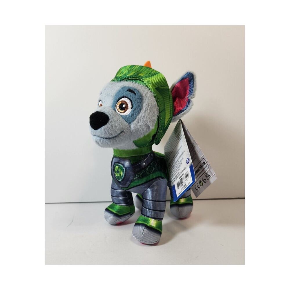 Paw Patrol Rescue Knights Rocky 8" Plush Toy Green Armor Stuffed Dog Animal
